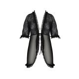 Eco Selaginella Peignoir Schwarz von Passion Eco Collection | Fesselliebe.de