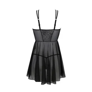 Eco Selaginella Chemise & Tanga Schwarz von Passion Eco Collection