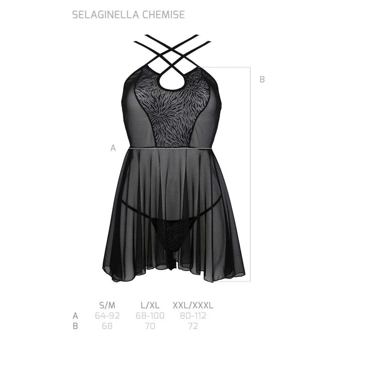 Eco Selaginella Chemise & Tanga schwarz von Passion Eco Collection kaufen | Fesselliebe