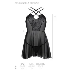 Eco Selaginella Chemise & Tanga Schwarz von Passion Eco Collection