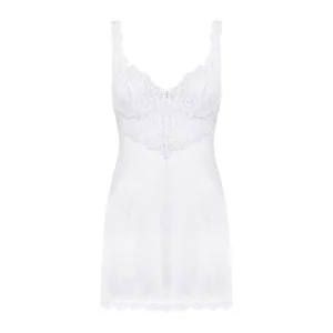 Amor Blanco Bügel Chemise & Tanga Weiss von Obsessive