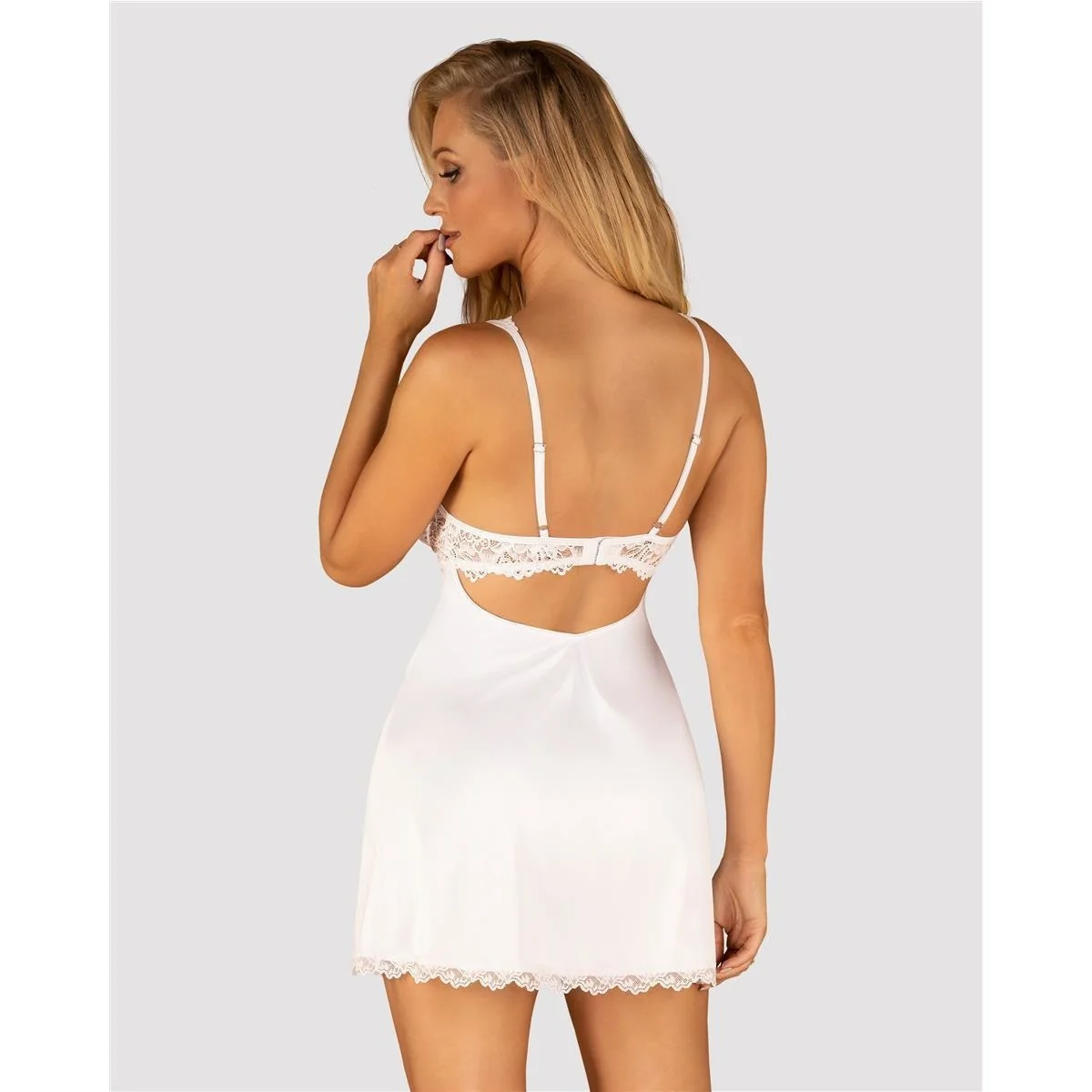 Amor Blanco Bügel Chemise & Tanga Weiss von Obsessive | Fesselliebe.de