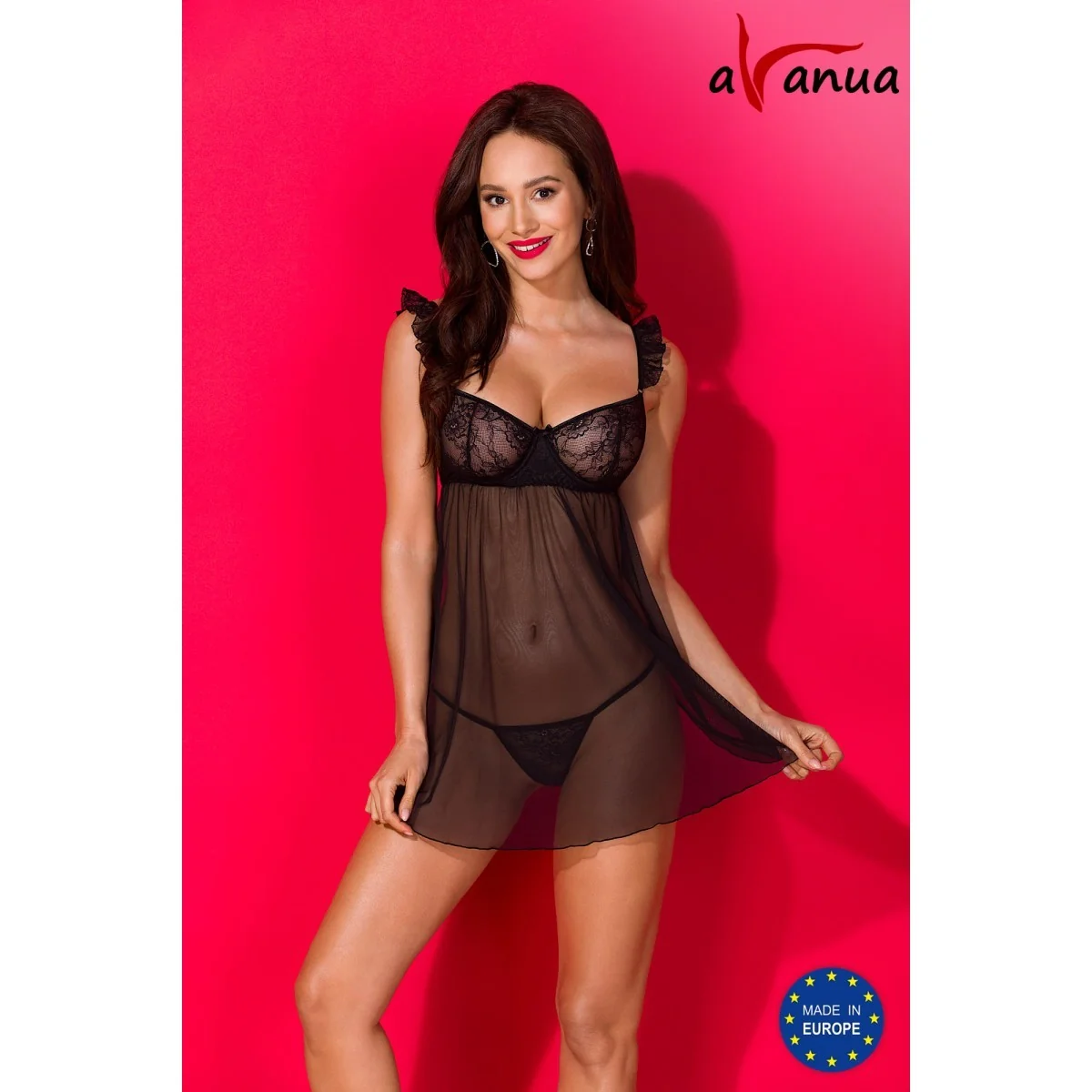 Milagros Chemise & Tanga schwarz von Avanua kaufen | Fesselliebe