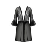 Eco Leafa Peignoir Schwarz von Passion Eco Collection | Fesselliebe.de