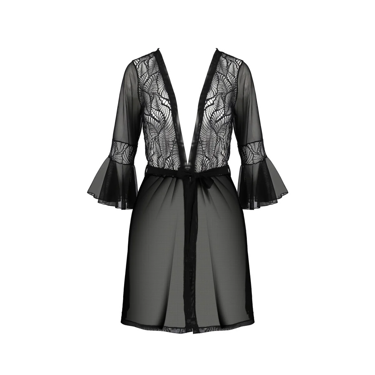 Eco Leafa Peignoir schwarz von Passion Eco Collection kaufen | Fesselliebe