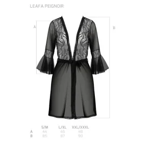 Eco Leafa Peignoir Schwarz von Passion Eco Collection
