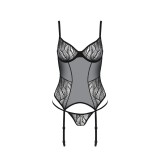 Eco Leafa Korsett & Tanga Schwarz von Passion Eco Collection | Fesselliebe.de