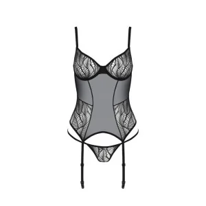 Eco Leafa Korsett & Tanga Schwarz von Passion Eco Collection