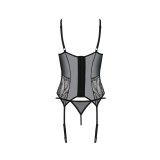 Eco Leafa Korsett & Tanga Schwarz von Passion Eco Collection | Fesselliebe.de