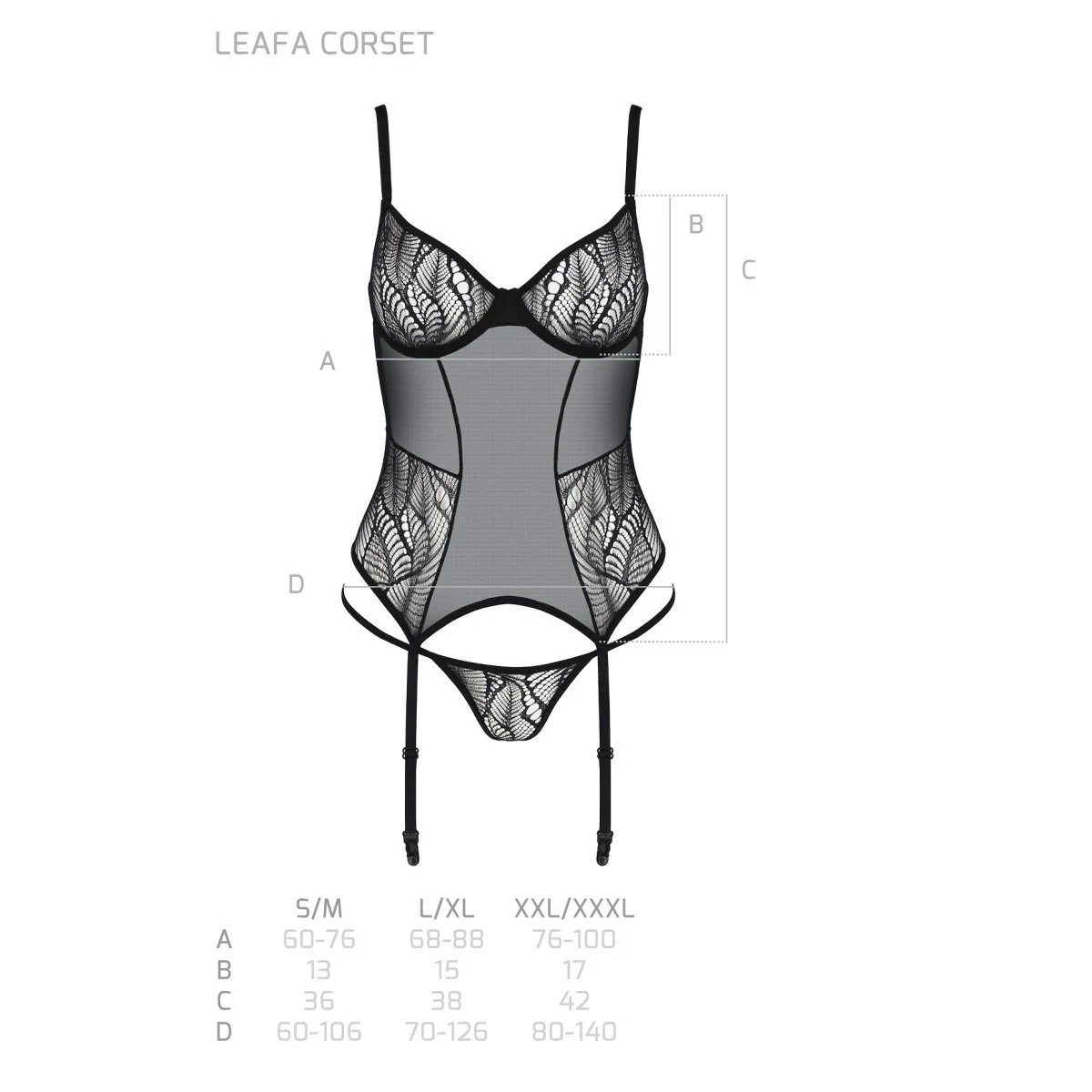Eco Leafa Korsett & Tanga schwarz von Passion Eco Collection kaufen | Fesselliebe
