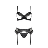 Eco Kerria 3er Set mit offenem BH Schwarz von Passion Eco Collection | Fesselliebe.de