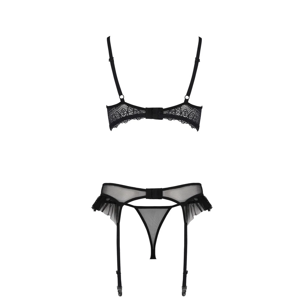 Eco Kerria 3er Set mit offenem BH schwarz von Passion Eco Collection kaufen | Fesselliebe