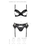Eco Kerria 3er Set mit offenem BH Schwarz von Passion Eco Collection | Fesselliebe.de