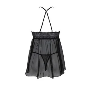 Eco Kerria Chemise & Tanga Schwarz von Passion Eco Collection