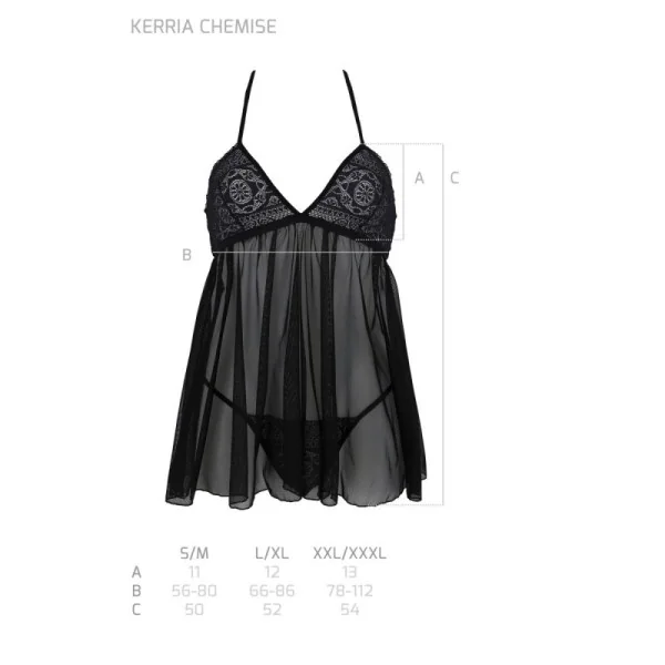 Eco Kerria Chemise & Tanga schwarz von Passion Eco Collection kaufen | Fesselliebe