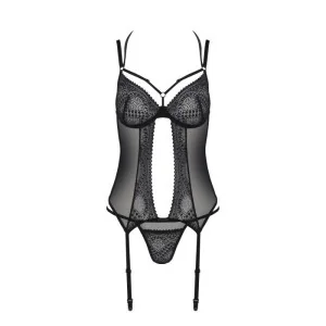 Eco Drosera Korsett & Tanga Schwarz von Passion Eco Collection