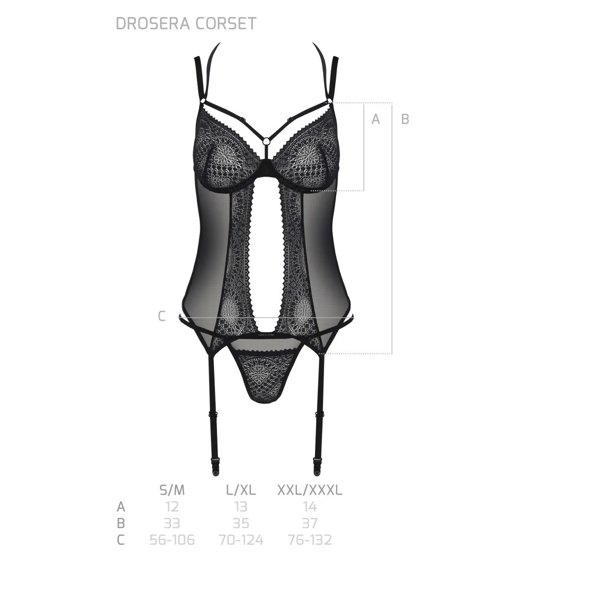 Eco Drosera Korsett & Tanga schwarz von Passion Eco Collection kaufen | Fesselliebe