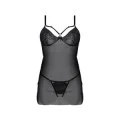 Eco Drosera Chemise & Tanga Schwarz von Passion Eco Collection