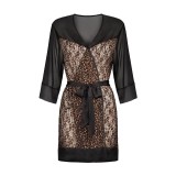 Allunes Peignoir Schwarz-Leo Size Plus von Obsessive | Fesselliebe.de