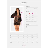 Allunes Peignoir Schwarz-Leo Size Plus von Obsessive | Fesselliebe.de