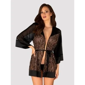 Allunes Peignoir Schwarz-Leo von Obsessive