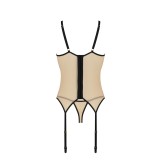Daisy Korsett & Tanga Schwarz-Beige von Casmir | Fesselliebe.de