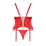 Blossmina Korsett & Tanga Rot von Obsessive | Fesselliebe.de