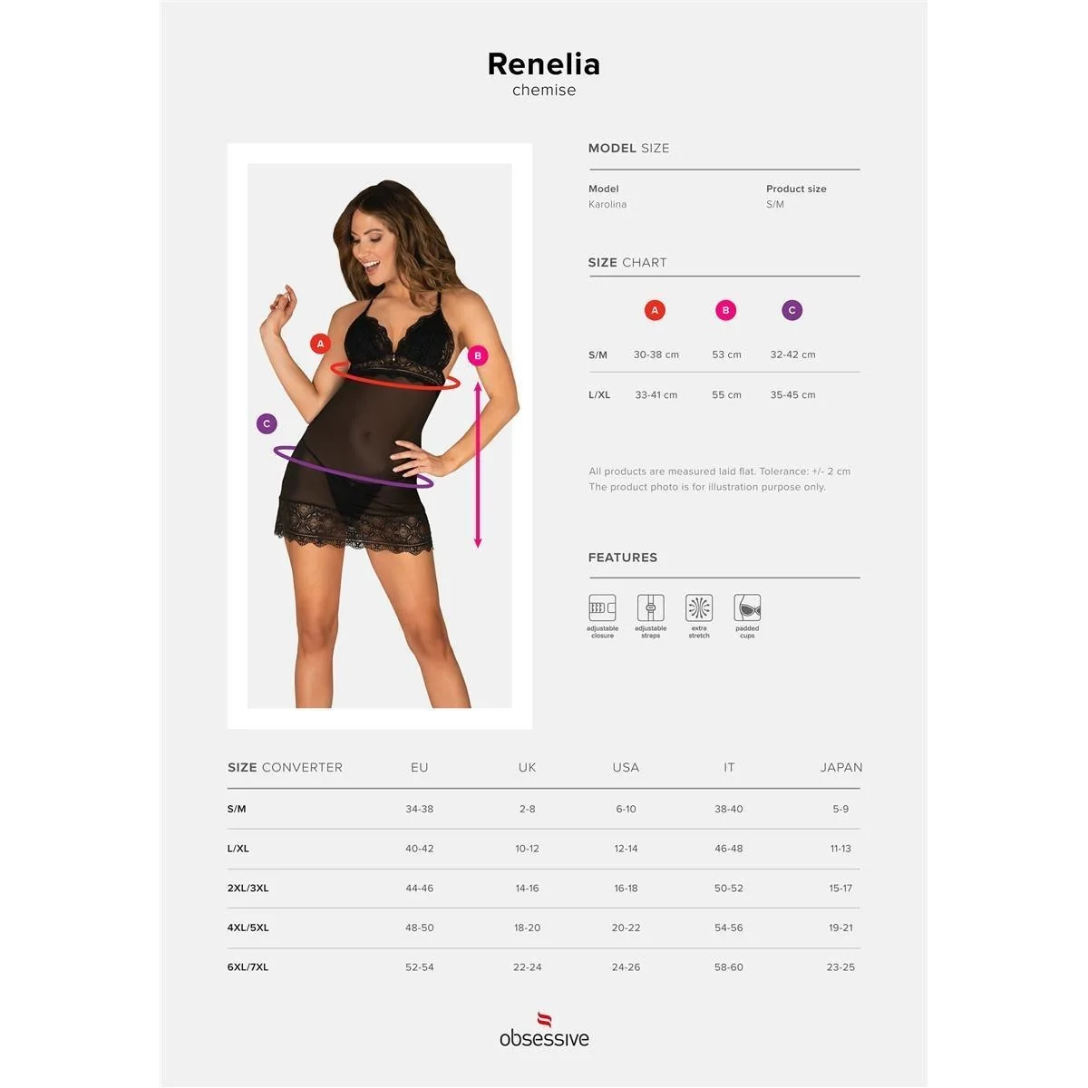 Renelia Chemise & Tanga schwarz von Obsessive kaufen | Fesselliebe