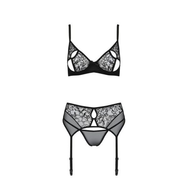 Eco Primula 3er Set mit offenem BH schwarz von Passion Eco Collection kaufen | Fesselliebe