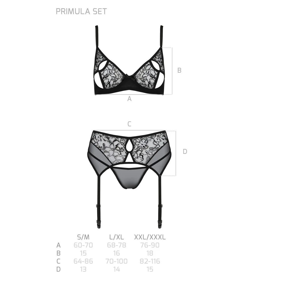 Eco Primula 3er Set mit offenem BH schwarz von Passion Eco Collection kaufen | Fesselliebe