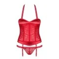 Flameria Korsett & Tanga Rot von Obsessive