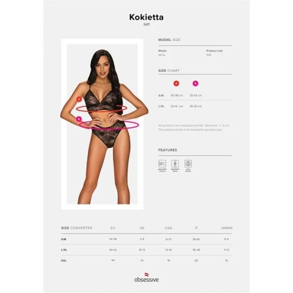 Kokietta 2er Set schwarz von Obsessive kaufen | Fesselliebe