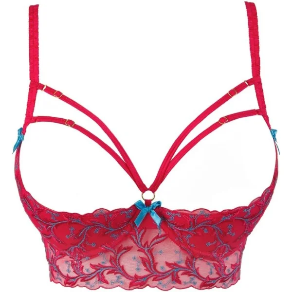 Bustier rot mit offenen Cups V-9671 von Axami kaufen | Fesselliebe