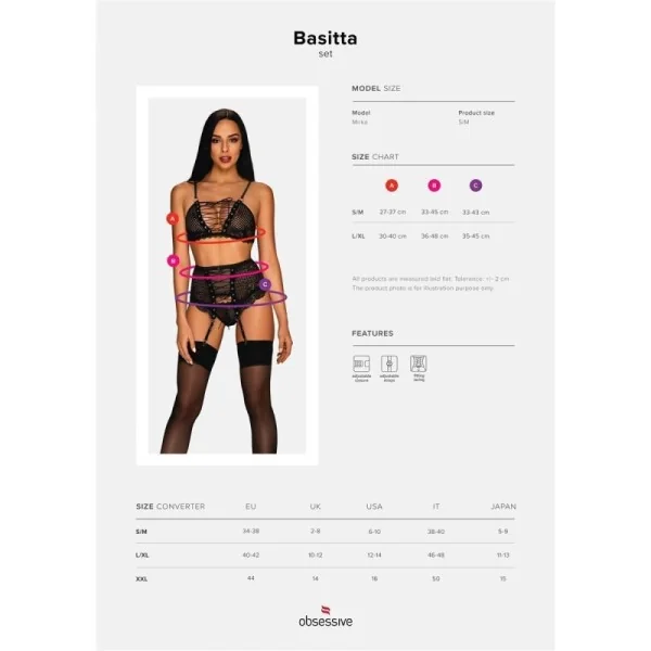 Basitta 3er Set schwarz von Obsessive kaufen | Fesselliebe