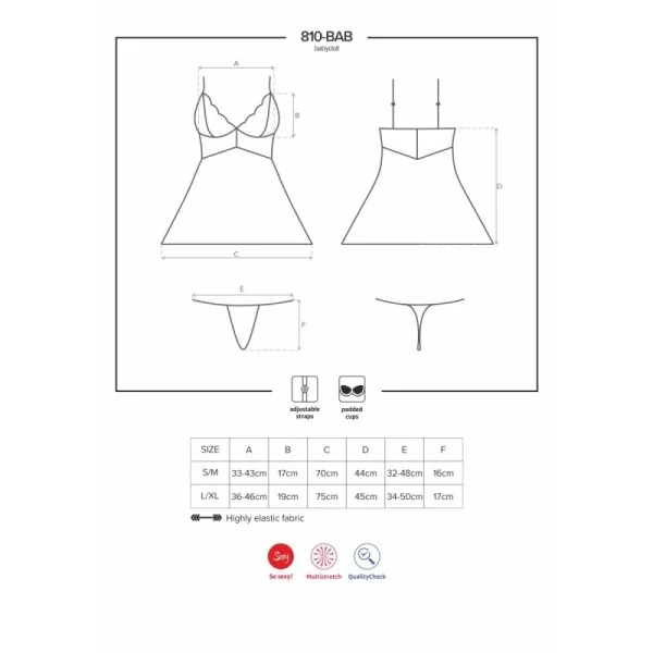 Babydoll & Tanga weiß 810-Bab-2 von Obsessive kaufen | Fesselliebe