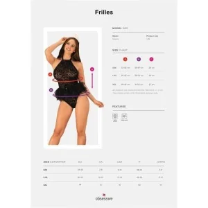 Frilles Kostüm Schwarz von Obsessive