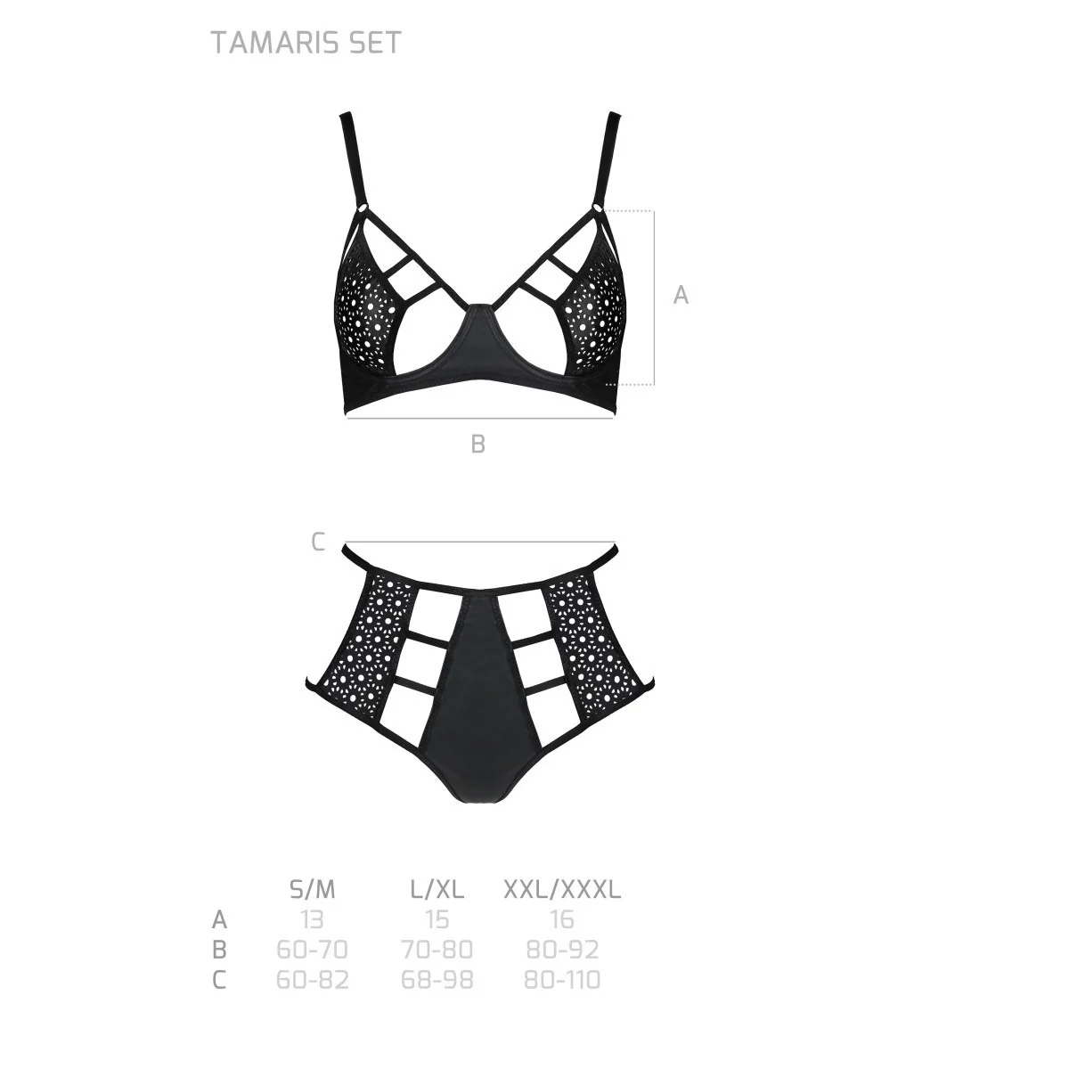 Tasmina 2er Set Schwarz von Passion-Exklusiv | Fesselliebe.de