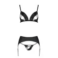 Miley 3er Set mit offenem BH Schwarz von Passion-Exklusiv