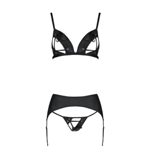 Miley 3er Set mit offenem BH Schwarz von Passion-Exklusiv