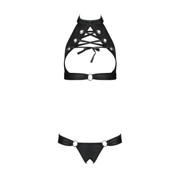 Malwia 2er Set mit offenem BH schwarz von Passion-Exklusiv kaufen | Fesselliebe