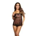 Babydoll & String Schwarz V-9639 von Axami