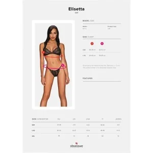 Elisetta 2er Set Schwarz von Obsessive