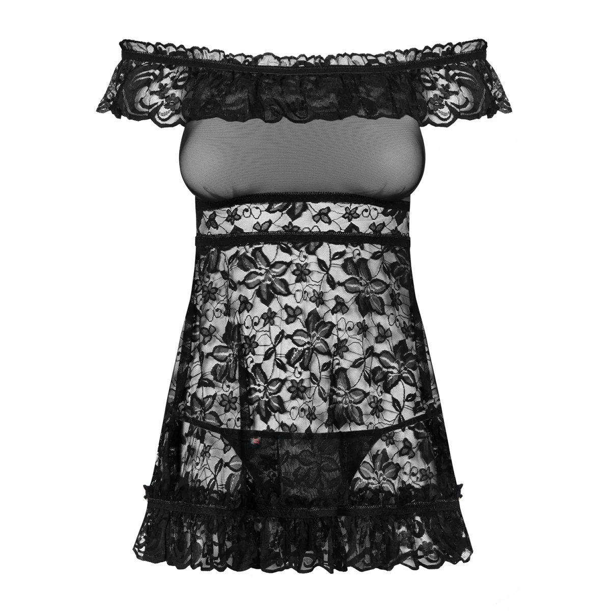 Flores Chemise & Tanga schwarz von Obsessive kaufen | Fesselliebe