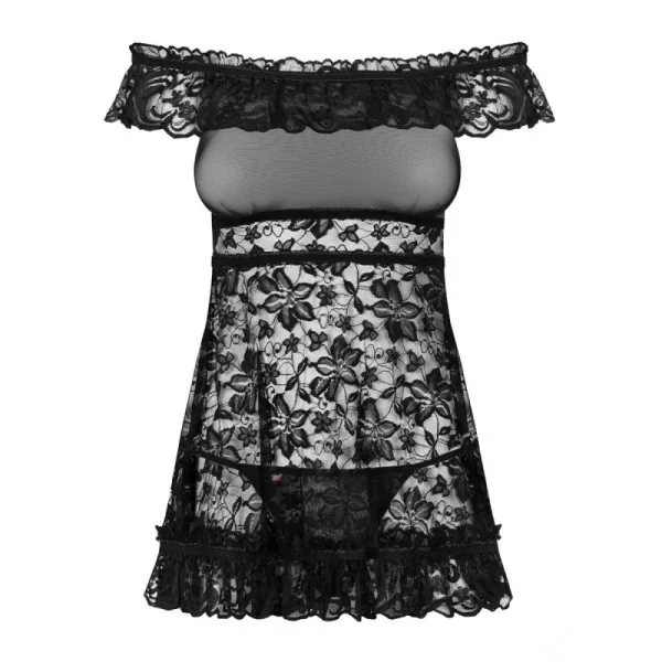 Flores Chemise & Tanga schwarz von Obsessive kaufen | Fesselliebe