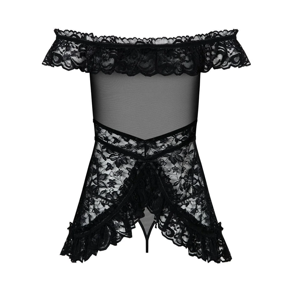 Flores Chemise & Tanga schwarz von Obsessive kaufen | Fesselliebe