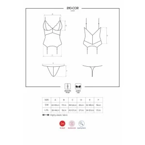 Korsett & Tanga Weiss 810-Cor-2 von Obsessive