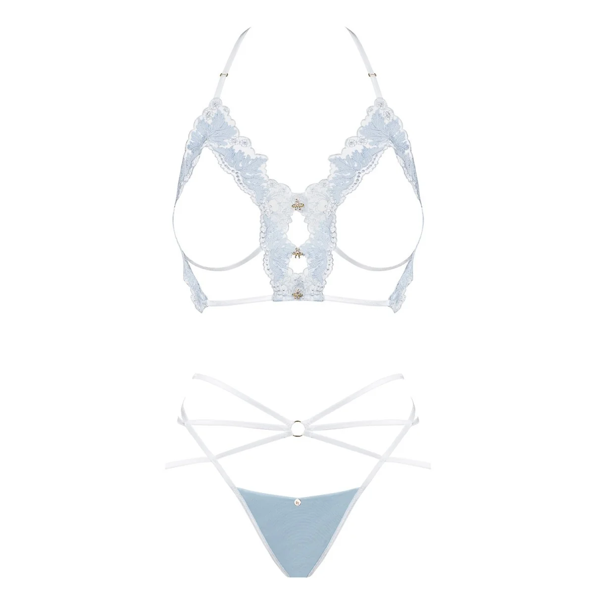 Deilana 2er Set blau mit offenen Cups von Obsessive kaufen | Fesselliebe