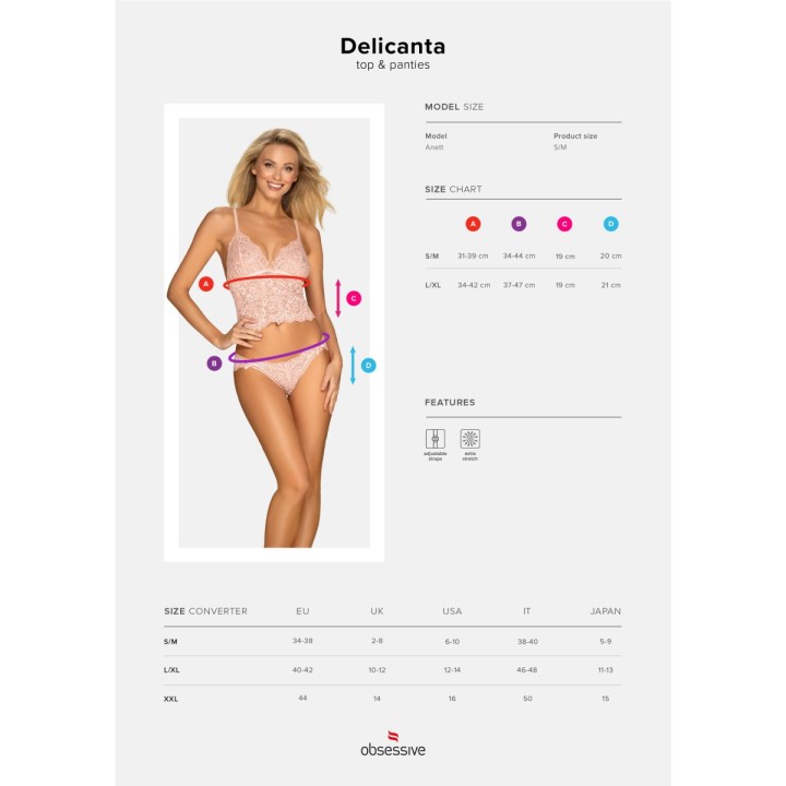 Delicanta Top & Höschen Pink von Obsessive | Fesselliebe.de