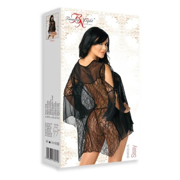 Sissy Peignoir & Tanga schwarz von Beauty Night Fashion kaufen | Fesselliebe