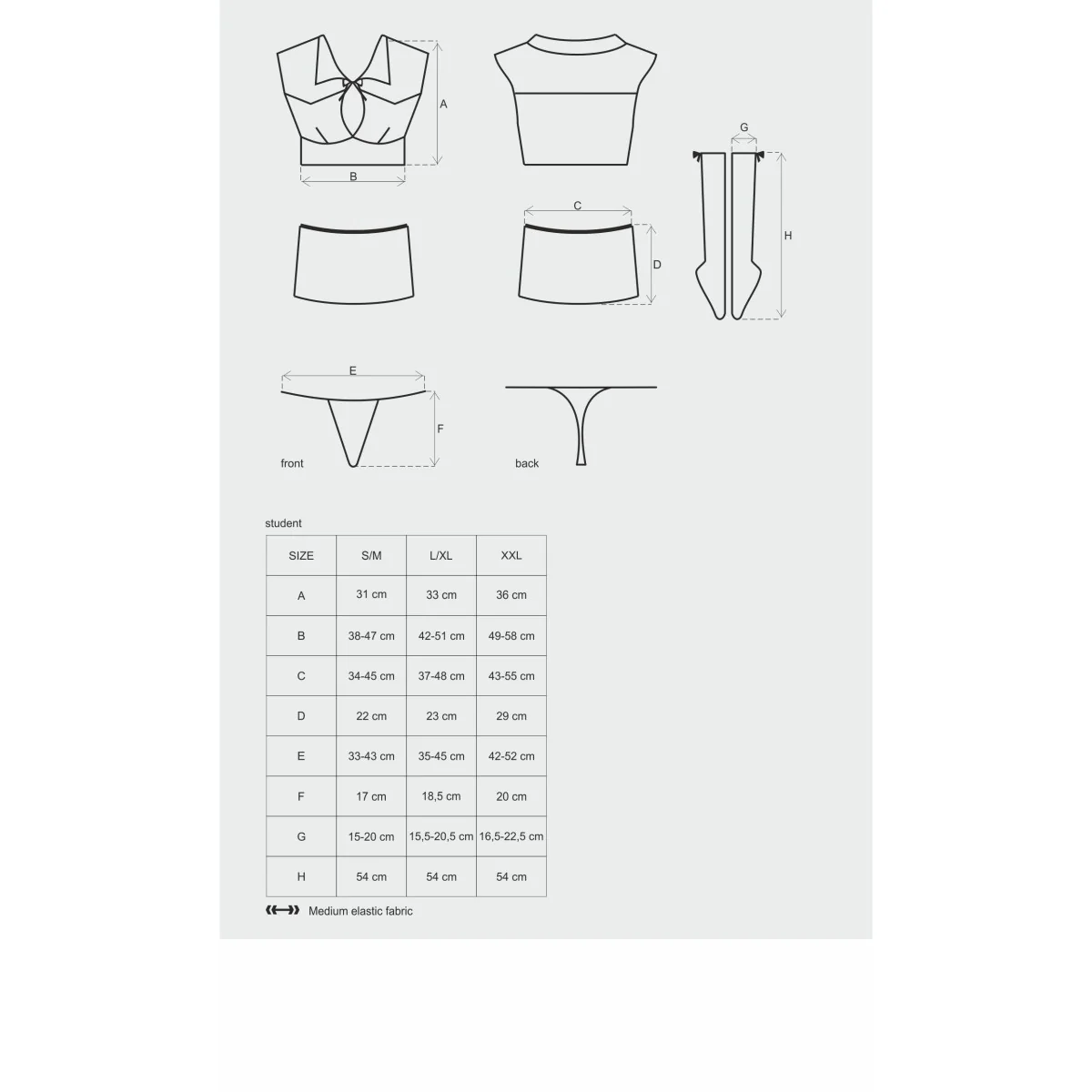 Student 4er Kostüm Weiss-Rot von Obsessive | Fesselliebe.de